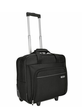 Targus rolling work bag. Black. Silver-toned hardware.